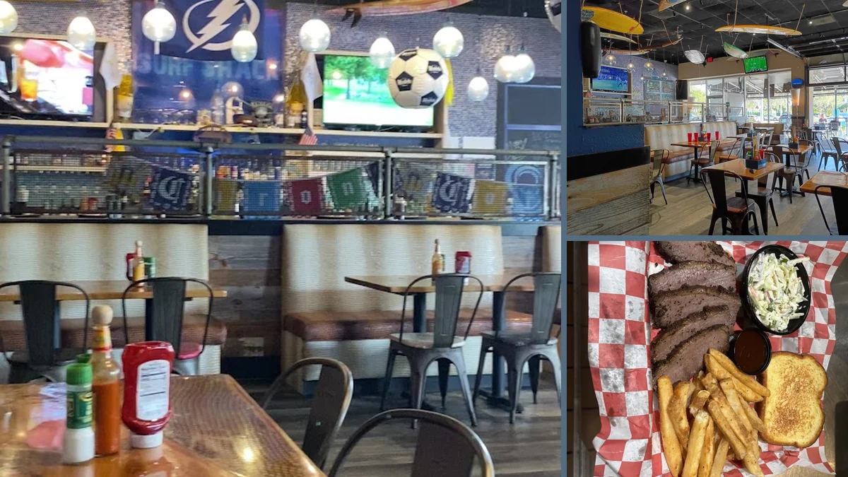 Relaxed family-friendly dining space with table service.